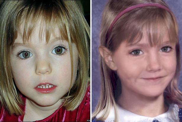 Madeleine McCann, age 4; age-progressed image, age 6 [FindMadeleine.com/dapd/APImages]