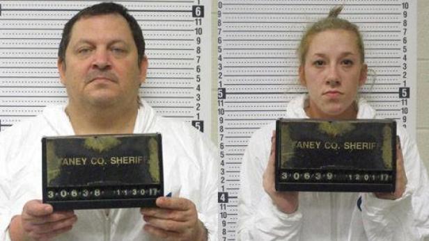 Mug shots of Aubrey Trail & Bailey Boswell [Taney County Sheriff's Office]