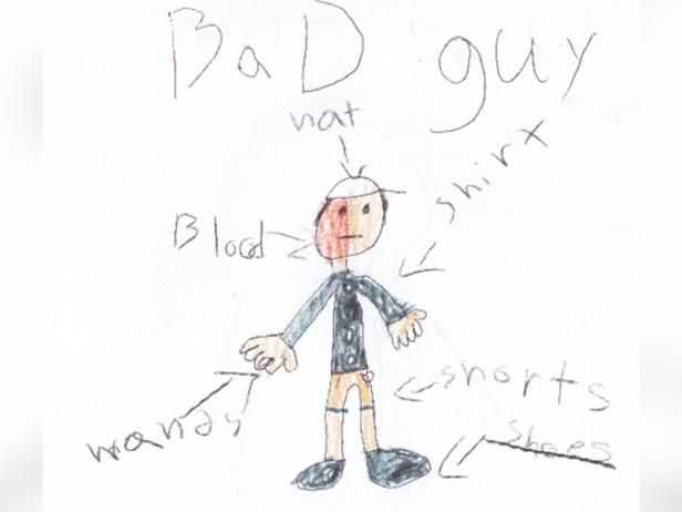 Child's sketch of a motorist who fled the scene of a crash [Berlin Police Department]