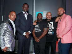  Korey Wise, Yusef Salaam, Antron McCray, Raymond Santana Jr. and Kevin Richardson aka the 'Central Park Five' speak are seen backstage at the 2019 BET Awards at Microsoft Theater on June 23, 2019 in Los Angeles, California.