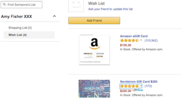 Amy Fisher XXX Wish List [Amazon.com]