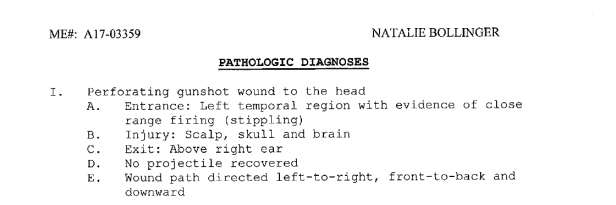 Excerpt from Natalie Bollinger’s autopsy report [screenshot]
