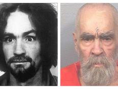Charles Manson mug shots: 1969 [LAPD] and 2017 [Corcoran State Prison]