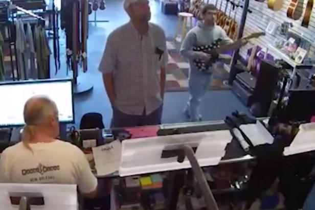 Surveillance footage of Joey Gaydos from Troll music store [TMZ (screenshot)]
