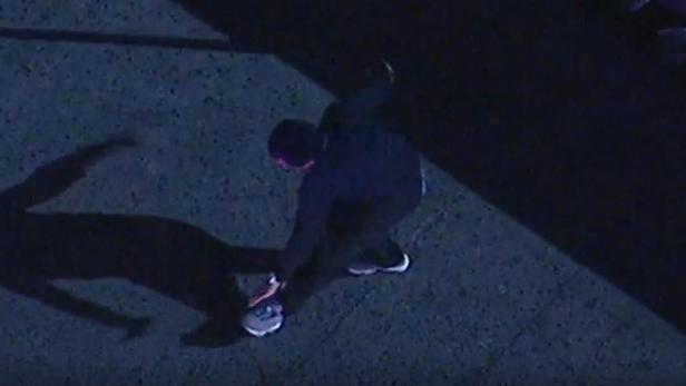 Breakdancing suspect on L.A. freeway [CHP YouTube video/screenshot]