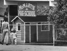 April 19, 1989-A developer has purchased the McMartin PreSchool in Manhattan Beach. He hopes to raze it and build and office building on the and adjacent site. (Photo by Lacy Atkins / Los Angeles Times via Getty Images)