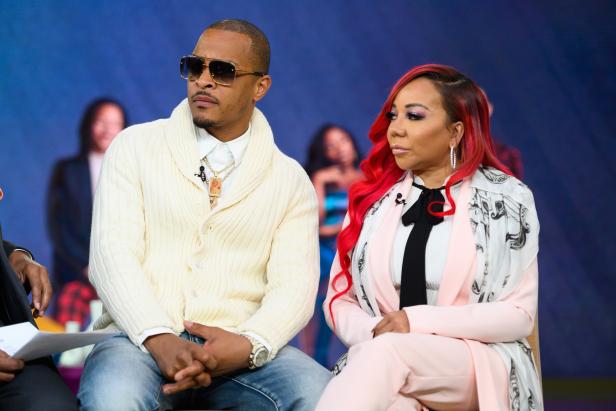 Pictured: T.I. and Tiny on Friday, April 12, 2019 -- [Photo by: Nathan Congleton/NBCU Photo Bank/NBCUniversal via Getty Images]
