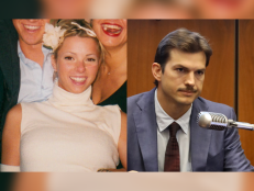 Ashley Ellerin (left) [screenshot via Discovery Inc]; Ashton Kutcher testifies during the trial of alleged serial killer Michael Gargiulo (right) [via Frederick M. Brown/Getty Images]