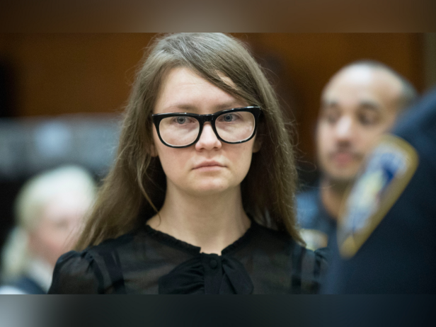 In this April 25, 2019, file photo, Anna Sorokin, who claimed to be a German heiress, returns to the courtroom during her trial on grand larceny and theft of services charges in New York. 
