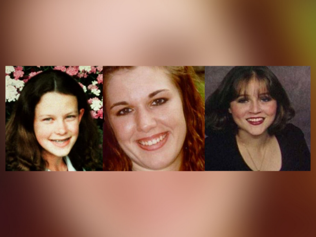 12-year-old Laura Smither [left], 20-year-old Kelli Cox [middle], and 17-year-old Jessica Cain [right] were murdered by serial killer William Reece in 1997. 