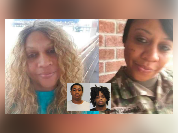 Yolanda N’Gaojia was fatally shot while visiting her son's gravesite. Suspects Demario Jabar Moore (l) and Christian Lamar Weston (r) have been arrested.