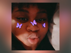 Pieper Lewis, seen here using a butterfly Snapchat filter, is ordered to pay $150k for stabbing her rapist.