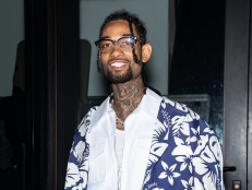 Rapper PnB Rock is seen arriving to the Palm Angels Fashion Show during New York Fashion Week on February 09, 2020 in New York City. 