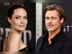 This combination photo shows Angelina Jolie at a premiere in Los Angeles on Sept. 30, 2019, left, and Brad Pitt at a special screening on Sept. 18, 2019. 