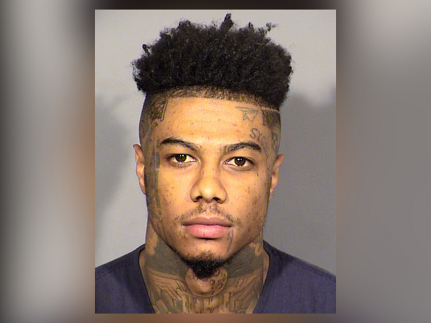  In this handout provided by Las Vegas Metropolitan Police Department, 25-year-old Johnathan Porter, also known as the rapper Blueface, poses for a mugshot photo after her was arrested on charges stemming from a shooting that took place on October 8, 2022 in the 6000 block of Windy Road on November 15, 2022 in Las Vegas, Nevada.