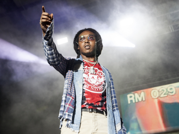Rapper Takeoff of Migos performs at Charlotte Metro Credit Union Amphitheatre on May 1, 2018 in Charlotte, North Carolina. 