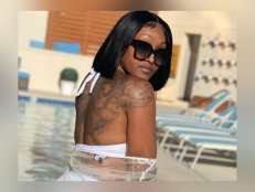 Shanquella Robinson, 25, pictured here wearing sunglasses in a pool, was found dead in Cabo, Mexico in October 2022.