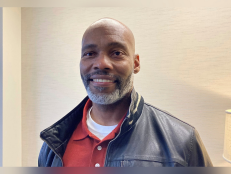 Lamar Johnson, pictured at a law office in Clayton, Mo., on Friday, Feb. 17, 2023, is now free after spending nearly 28 years in prison for the death of a St. Louis man. 
