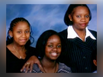 Annabelle Kuria [left], Isabella Kuria [middle], and their mother, Jane Kuria [right]. 