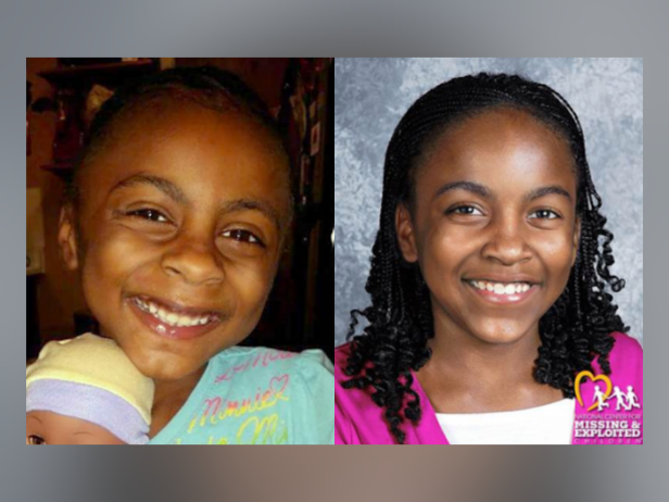 A photograph of Ameera Deadrick at 7 years old [left]; An age-progressed photo of Ameera Deadrick at 13 years old [right].