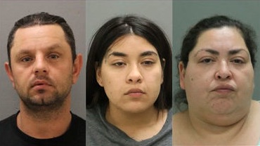 Mug shots of Piotr Bobak, Desiree Figueroa, and Clarisa Figueroa [Chicago Police Department]